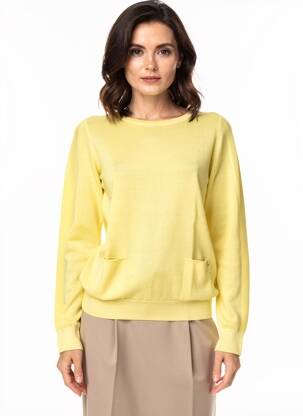 Pull maille souple et aérée manches longues jaune SAINT JAMES femme