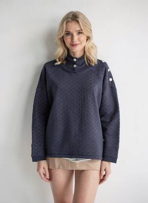 Sweat-shirt stretch manches longues bleu SAINT JAMES femme