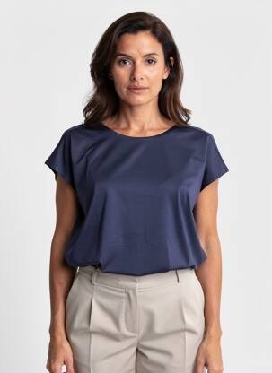 T-shirt col rond manches courtes bleu SAINT JAMES femme