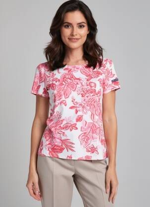 T-shirt stretch manches courtes rose SAINT JAMES femme