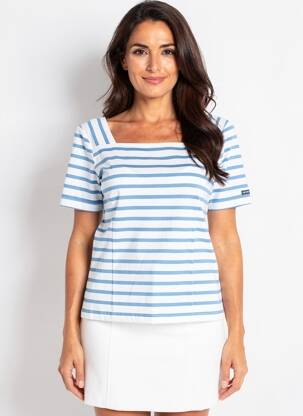T-shirt stretch manches courtes bleu SAINT JAMES femme