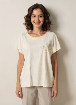 T-shirt coupe droite manches courtes beige SAINT JAMES femme