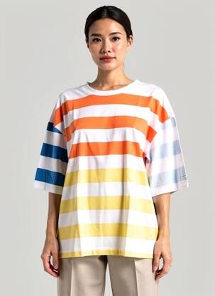 T-shirt coupe droite manches courtes orange SAINT JAMES femme