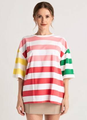 T-shirt coupe droite manches courtes rose SAINT JAMES femme