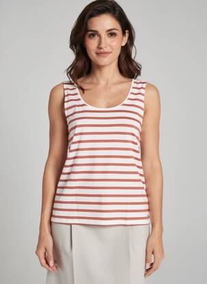 Débardeur coupe droite sans manche marron SAINT JAMES femme
