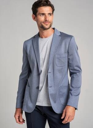 Blazer tissage chiné bleu GRAN SASSO homme