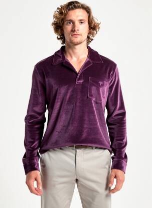 Polo manches longues manches longues violet OAS COMPANY homme
