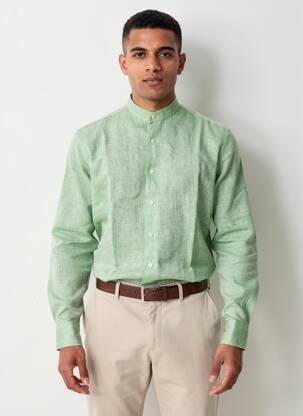 Chemise manches longues coupe cintrée vert GRIGIO homme