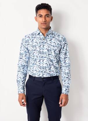 Chemise manches longues coupe cintrée bleu SOOBAYA homme