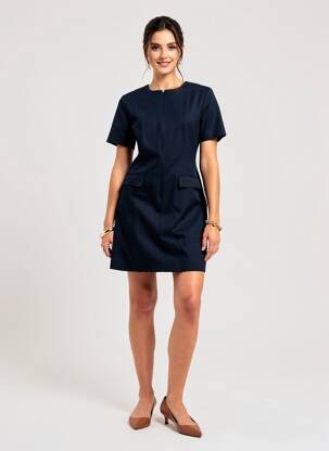 Robe courte manches courtes manches courtes bleu SELECT femme