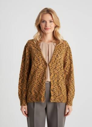 Gilet manches longues resserrée sur le bas marron LEON & HARPER femme