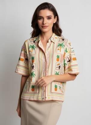 Chemisier manches courtes manches courtes beige MKT STUDIO femme