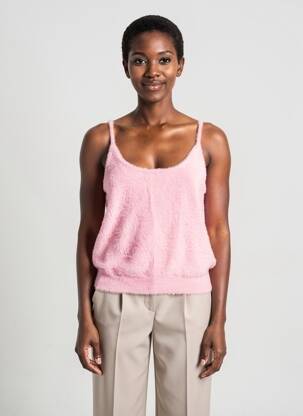 Pull stretch fines bretelles rose FABIENNE CHAPOT femme