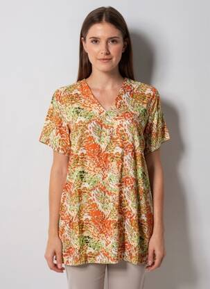 Tunique manches courtes coupe fluide orange KYZAA femme