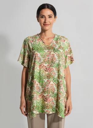 Tunique manches courtes coupe fluide vert KYZAA femme