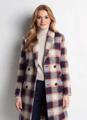 Manteau long coupe droite sans capuche violet MKT STUDIO femme
