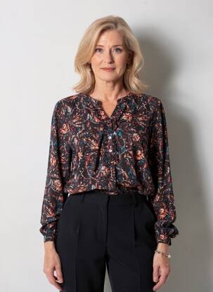 Blouse tissage popeline manches longues noir CISO femme