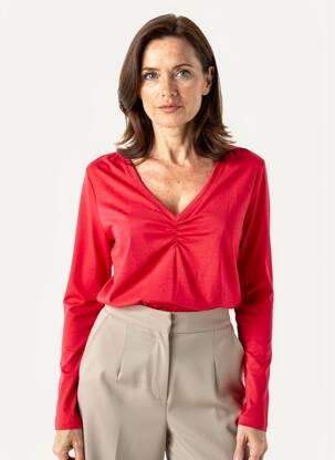 T-shirt manches longues manches longues rouge CISO femme