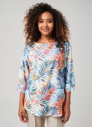 Tunique manches longues col rond bleu KYZAA femme