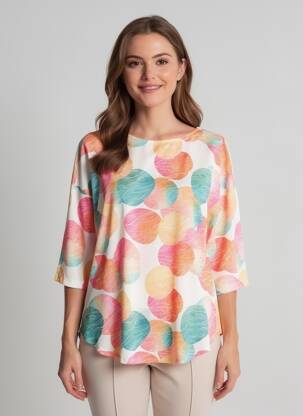 Tunique manches longues col rond blanc KYZAA femme