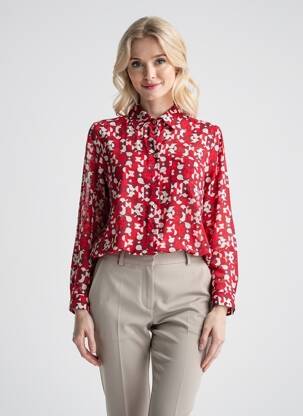 Chemisier imprimé fantaisie manches longues rouge MARELLA femme