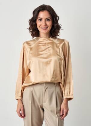 Top col rond manches 3/4 beige CAROLINE BISS femme