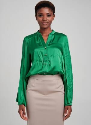 Blouse manches longues manches longues vert KOCCA femme