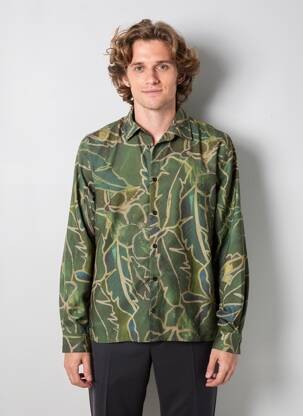 Chemise manches longues imprimé fantaisie vert DESIGUAL homme