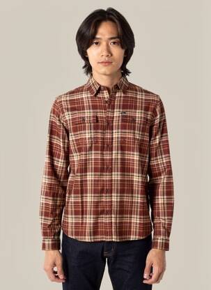 Chemise manches longues poches marron PETROL INDUSTRIES homme
