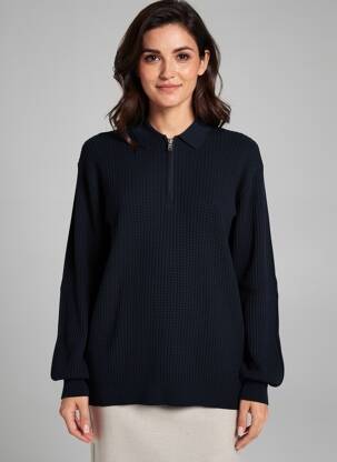 Pull stretch manches longues bleu GARCIA femme