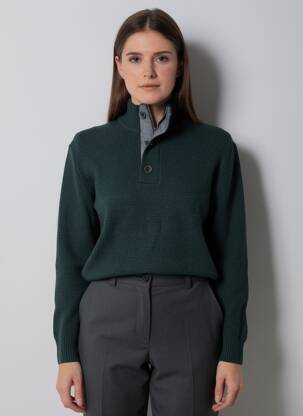 Pull stretch manches longues vert PETROL INDUSTRIES femme