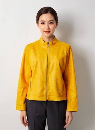 Veste casual col rond jaune DESIGUAL femme