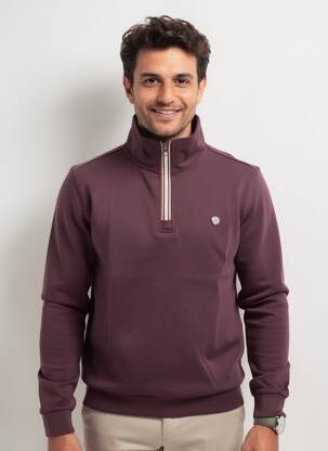 Sweat-shirt stretch manches longues violet BENSON & CHERRY homme