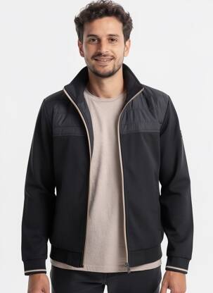 Veste casual resserrée sur le bas noir BENSON & CHERRY homme