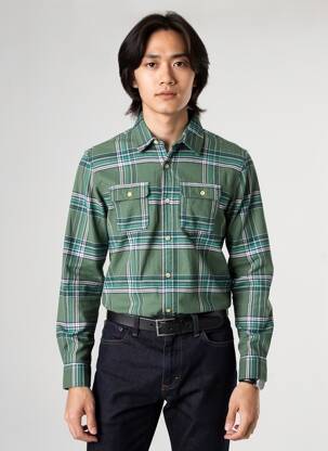 Chemise manches longues poches vert SCOTCH & SODA homme