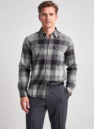 Chemise manches longues poches gris PETROL INDUSTRIES homme
