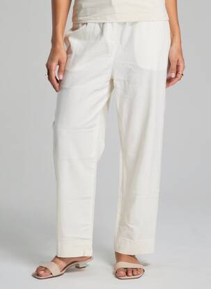 Pantalon droit stretch blanc OLIVER JUNG femme