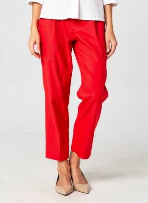 Pantalon droit stretch rouge OLIVER JUNG femme