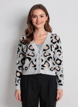Gilet manches longues gris ONLY femme