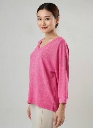 Pull tissage chiné fines bretelles rose STREET ONE femme
