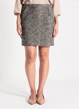 Jupe courte tissage tweed noir STREET ONE femme