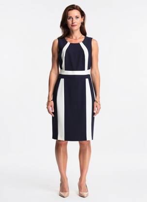 Robe mi-longue sans manche sans manche bleu FRANCE RIVOIRE femme