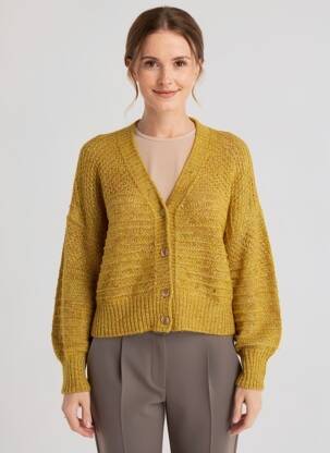 Gilet manches longues coupe cintrée jaune MOLLY BRACKEN femme