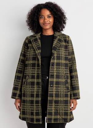 Manteau long fermeture pressionnée sans capuche vert LA FÉE ATELIER BY LA FÉE MARABOUTÉE femme