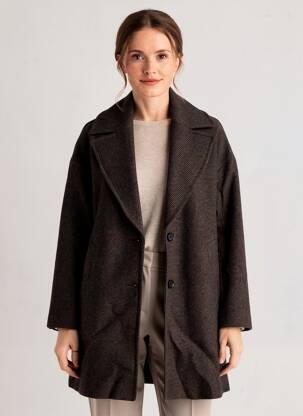 Manteau long coupe droite sans capuche marron LA FÉE ATELIER BY LA FÉE MARABOUTÉE femme