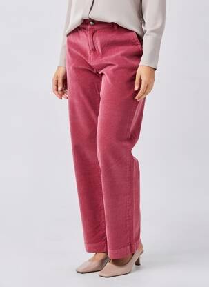 Pantalon large fermeture zippée sous rabat boutonné taille haute marron LA FEE MARABOUTEE femme