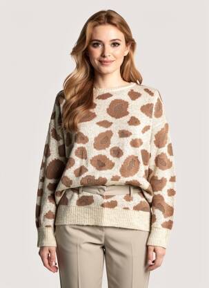 Pull resserrée sur le bas manches longues marron LA FEE MARABOUTEE femme