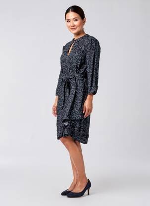 Robe longue manches longues manches longues marron LA FEE MARABOUTEE femme