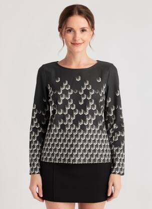 Top manches longues manches longues noir LA FEE MARABOUTEE femme