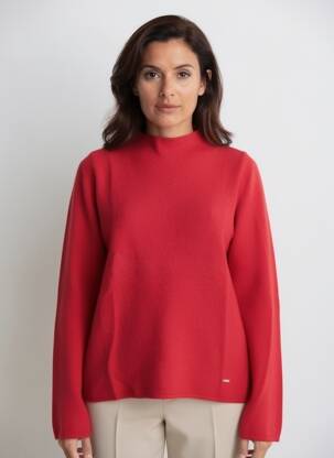 Pull coupe cintrée manches longues rouge TONI femme